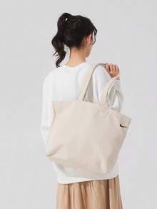 Jordan 女款 NK HERITAGE TOTE 2.0 大容量經典復古收納便攜式單肩包 通勤旅行休閒包 FZ1320-120 - 淺棕色/螢光黃/黑 - 查看 2