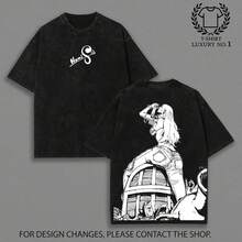 Camiseta unisex manga corta con estampado, cuello redondo, 100% algodón puro, tela suave y transpirable, estilo casual ideal para primavera y verano, ropa de uso diario cómoda - Negro - Ver 1