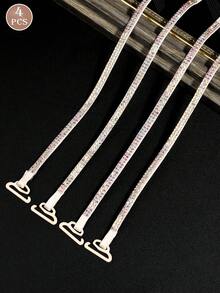 2/4pcs Multi-Color Rhinestone Bra Straps, Shiny Anti-Slip Elastic Straps For Cold Shoulder Dresses - Multicolor - View 11