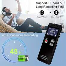 New Upgraded Digital Voice Recorder With Built-In Display, Supports External Playback, Portable Recording Device For Office And Students, 250mAh Battery, Long Battery Life - View 9