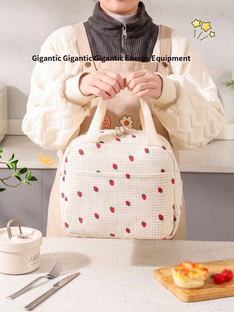 2pcs/1pclarge-Capacity Lunch Bags, Portable Double Handles With Zippers, Multi-Functional Insulated Lunch Bags, Suitable For Students And Home Use. - Multicolor - View 10