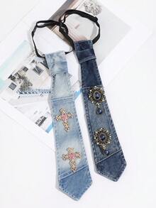 1pc Fashionable Casual Solid Color Clip-On Tie, Comfortable & Versatile For Men & Women, Suitable For Daily Wear, Party, Date - Black - View 6
