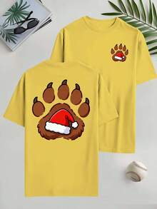 Feliz Navidad, Camiseta Deportiva Casual de Verano para Hombre, Talla, Estampada por Ambos Lados, Última Moda, Estampado Holgado, Top Básico Versátil, Cuello Redondo, Transpirable y C - Blanco - Ver 8