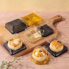100/75/50/25pcs Square Cake Boxes With Transparent Lids, Plastic Baking Boxes, Suitable For Weddings, Birthday Parties, Bakeries, Dessert Boxes, Elegant Display, Durable Material, Specially Designed For Gourmet Chefs - Multicolor - View 8