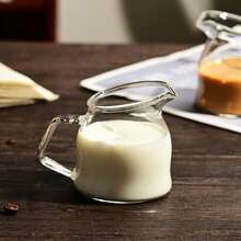 1pc 150ML Glass Milk Pitcher: Compact And Elegant Design, Transparent Material Clearly Displays Contents, Suitable For Coffee Milk, Sauce, Honey, Milk Mixing And More Scenarios, Combines Practicality And Aesthetics, Perfect For Enhancing Table Decor - Multicolor - View 5