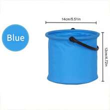 1pc Foldable Small Water Bucket, Soft Rubber Collapsible Portable Bucket, Flexible And Wear-Resistant With Handle, Compressible Storage Space-Saving, Fresh Color, Suitable For Home Cleaning, Camping, Fishing, Outdoor Travel Practical Accessory - Folding Bucket - View 10