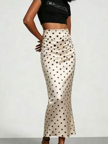 SUNSTORY Women's Summer Casual Commute Leopard Print Skirt, Suitable For Party, Office, Skirt, Music Festival, Casual Outing, Street Style, Autumn, - Apricot - View 2