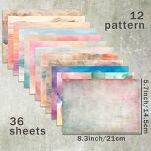 36 Sheets A5 (Colorful Rendered Art Background) Scrapbook Thin Paper, Suitable For Bullet Journal, Junk Journal, Greeting Card Background, Photo Album And Handicrafts - Rectangle - View 8