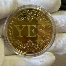 1pc 4cm Yes Or No Lucky Coin, Decision Making Commemorative Coin, Double-Sided Badge, Collectible Gift, Halloween Coin, Student Game Reward Coin - Silver - View 8