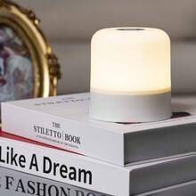 LED Night Light, Rechargeable Dimmable Bedside Lamp, 3-Color Adjustable Soft Light Eye-Protection Portable Bedroom Desk Lamp - 3 種顏色 - 查看 4