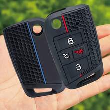 Remote Silicone Car Fob Key Cover Case For Golf GTI Alltrack Golf R Sportswagen Polo Tiguan Atlas E-Golf Jetta - A - View 4
