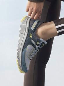 Skechers 女款輕量緩衝戶外登山鞋、輕量戶外旅行鞋、繫帶戶外鞋 180147 - 藍色/黃色 - 查看 2
