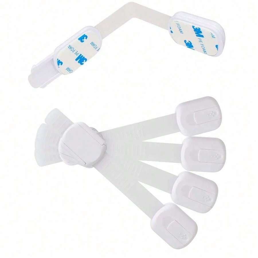 10/5/1pc Drill-Free Child Safety Drawer Lock, Baby Anti-Pinch Anti-Opening Home Cabinet Safety Buckle, Universal Refrigerator Protective Lock [Essential Child Safety] Anti-Pinch Protection Buckle, Durable Material And Easy To Install, Multi-Functional Lock Suitable For Cabinets, Refrigerators And Bathrooms