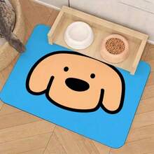 1pc Blue Background Big Head Puppy Bath Mat, Bathroom Rug, Door Mat, Small Rug, Carpet, Floor Mat, Home Decor, Area Rug, Outdoor Mat, Home Decor, Area Carpet, Bedroom Rug, Washable Carpet - Multicolor - View 1