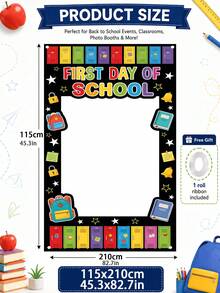 Marco de fotos de poliéster con patrón de calculadora y regla de arcoíris, tela de fondo rectangular para fotografía con geometría educativa, con almohadillas de metal, adecuado para clases de matemáticas, fiestas de bienvenida al regreso a la escuela, fiestas de cumpleaños, decoraciones de fiesta. - Temporada de regreso a clases - Ver 15