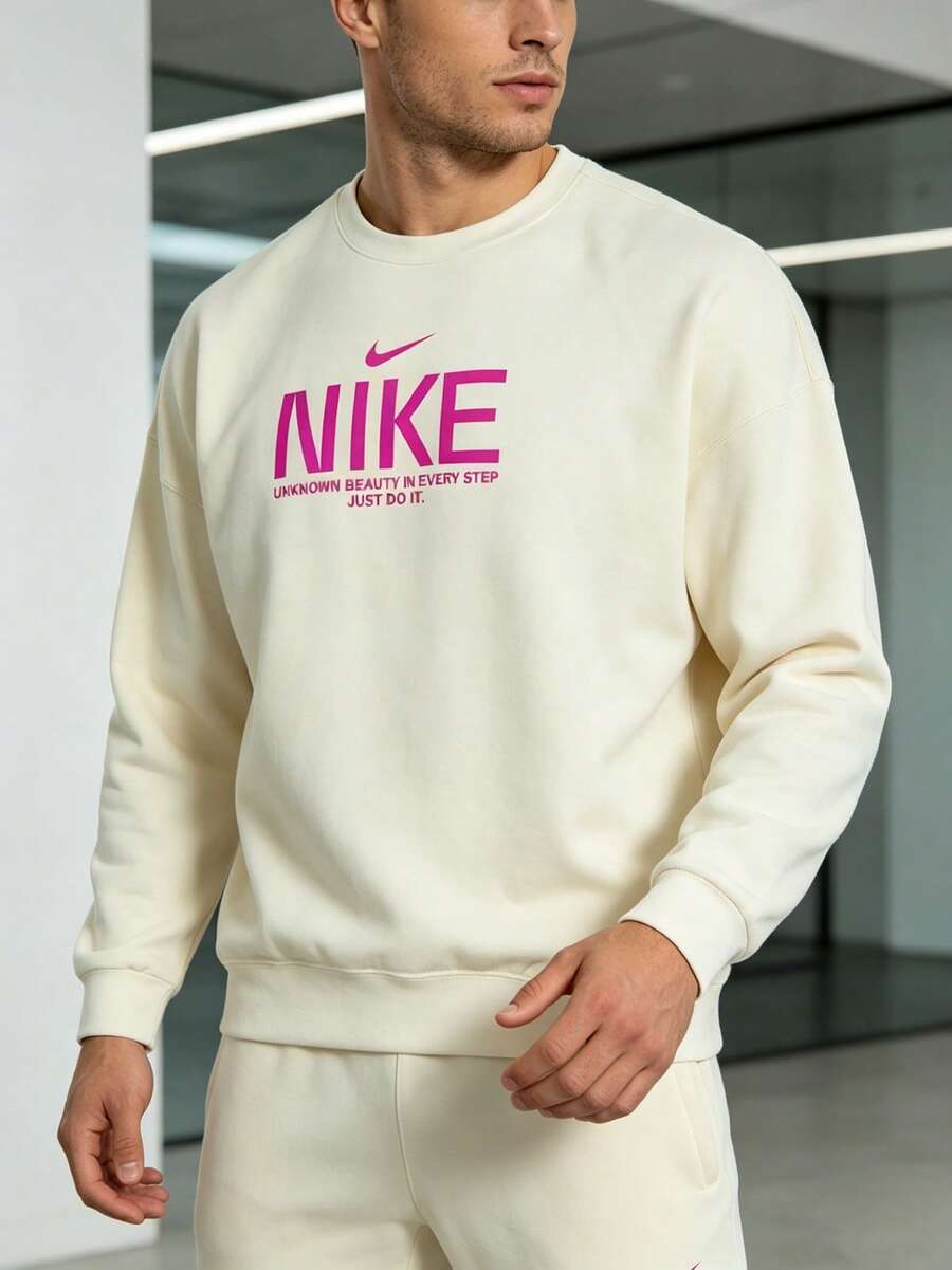 Nike Áo nỉ/áo chui đầu AS M NK CLUB FT OS CREW GCEL, cổ tròn, phong cách thường ngày dành cho nam, IM9355 - trắng - Xem 1