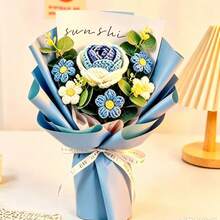 1 Peça Buquê de Flores em Forma de Coração Feito à Mão, Presente para o Dia dos Namorados, Aniversário, Presente para Amante, Mãe, Mulher - multicolorido - Visão 19
