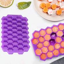 Silicone Honeycomb Ice Cube Tray With Lid - 37 Cavities, Flexible Ice Maker, Suitable For Summer Drinks, Easy Release And Easy To Clean, Essential For Cold Beverages - Multicolor - View 7