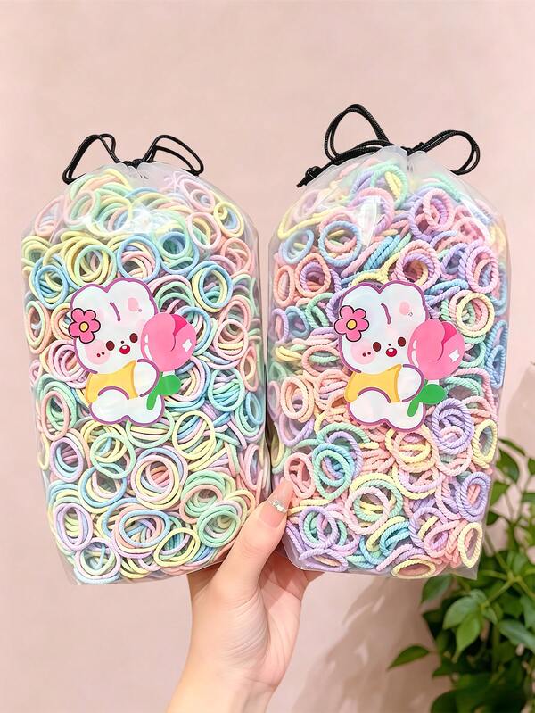 100/200/400pcs/Set Macaron Pastel Candy Color Hair Ties, Light Pink, Taro Purple, Sky Blue, Goose Yellow, Mint Green 5 Soft Macaron Color Series, Soft Tones Not Harsh, Change Colors Daily For Different Hairstyles, Easy To Create Sweet Looks For Daily Outfits - Suitable For Girls And Women, Perfect For Daily Outings, Vacations, Parties, Graduation Season, Random Colors
