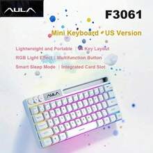 AULA F3061 Mechanical Feel Keyboard 64 Keys RGB Backlit Wired Mini Keyboard Portable Mouse Keyboard For Laptop PC Original Aula Gaming Keyboard - View 8