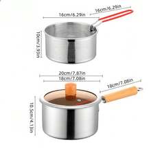 2.5L Deep Fryer With Basket, 304 Stainless Steel Small Round Fryer With Lid, For Kitchen Cooking French Fries, Chicken Wings, Fish, Shrimp - View 8