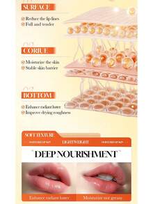 Honey Milk Anti-Dryness Anti-Cracking Lip Balm 4.5g, Dual-Effect Deep Nourishing, Reduces Lip Lines, Enhances Gloss, Suitable For Day And Night, Personal Skincare Sleeping Lip Mask - Honey - View 9