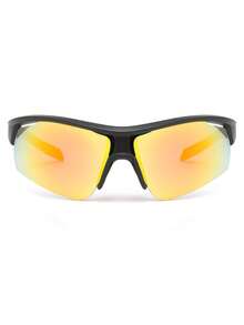 1 par de gafas de bicicleta de moda - Gafas deportivas unisex a prueba de viento, gafas de bicicleta de montaña a prueba de viento para deportes al aire libre - Negro y rojo - Ver 4