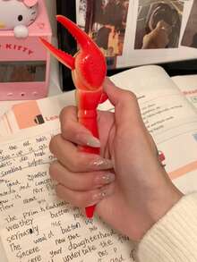 Creative Crab Claw Design Fun Crab Clip Neutral Pen, Press-Type Clip-On Crab Pen - A - View 8