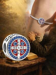 1pc St. Benedict Guardian Bead, Suitable For Women's Bracelet DIY Jewelry Making, Daily Matching Decoration - Saint Ben - View 7