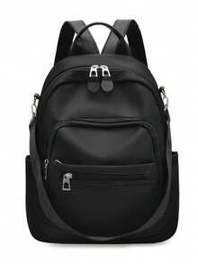 Black Multifunctional Mini Backpack, Lightweight Anti-Theft Small Backpack, One Shoulder Crossbody Commuter Women's Bag - Black - View 2