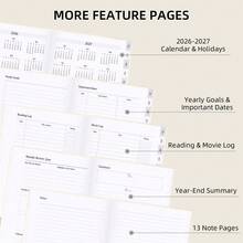 2026-2027 Planner - Weekly And Monthly Planner, July 2026 - June 2027, Linen Hardcover, 2026-2027 Calendar Planner Book With Tabs, Aesthetic, Perfect For Office Home School Supplies - Jul. 2026 - Jun. 2027 - View 8