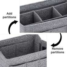 Tote Bag Organiser Insert, Felt Handbag Organizer With Multiple Compartments - Grey - View 5