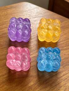 Colorful Transparent Jelly Hand Training Tool, Bubble Cluster TPR Soft Rubber Hand Exerciser, Stress Relief And Grip Strength Enhancement Gadget - Multicolor - View 5