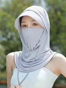 1 buah/2 buah/3 buah Topi Pelindung Matahari Musim Panas Unisex Bahan Sutra Es Bernapas, Masker Wajah Penutup Kepala, Cocok Untuk Aktivitas Sehari-hari, Perjalanan, Mendaki, Panjat Gunung, Ski, Bersepeda - Gaya E - View 13