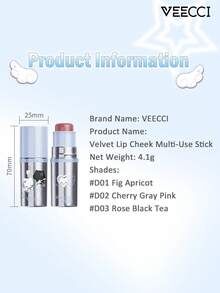 VEECCI Velvet Multi-Use Lip & Cheek Balm, Note Pudding IP Collaboration Edition, Dual-Use For Lips And Cheeks, Natural Matte Finish, Contours Facial Features, Long-Lasting, Suitable For Beginners - #D03 Rose Black Tea - View 11