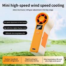 Gaiatop Portable Handheld Mini Fan, 5-Speed 16900 RPM High-Speed Personal Fan With LED Display, USB Rechargeable, With Lanyard, Suitable For Makeup, Travel, Outdoor Use, Gift For Women And Girls, Pink - Orange - View 7