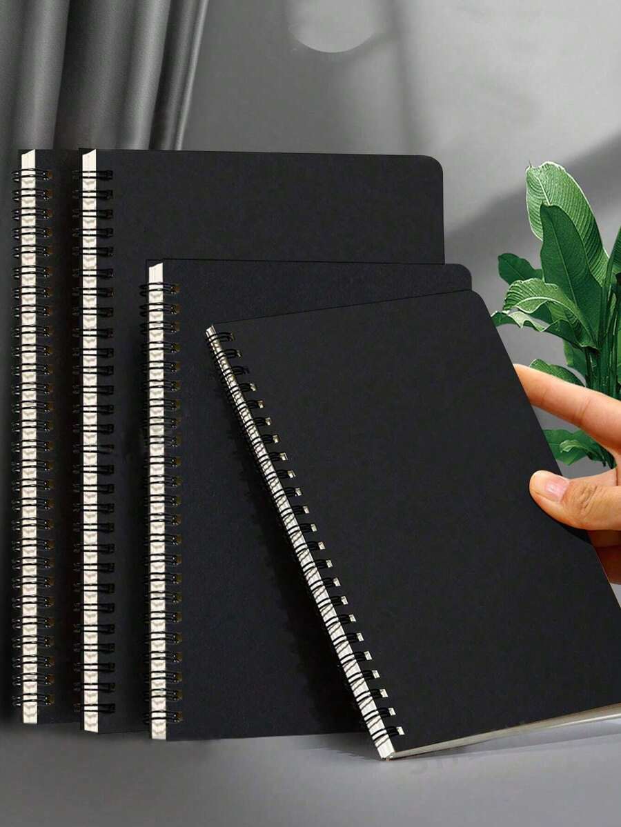 1PC Simple Kraft Paper Spiral Notebook, Office Softcover Notebook, Student Memo Pad - Multicolor - View 1
