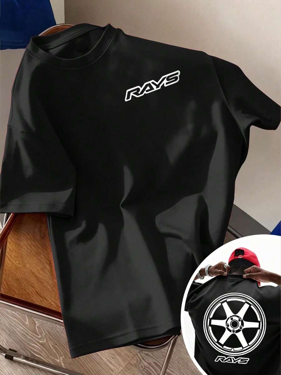 Men's Standard Short-Sleeved T-Shirt With Round Neck And Minimalist Print, Double-Sided Print, Men's Summer Clothing. - 8 - 查看 1