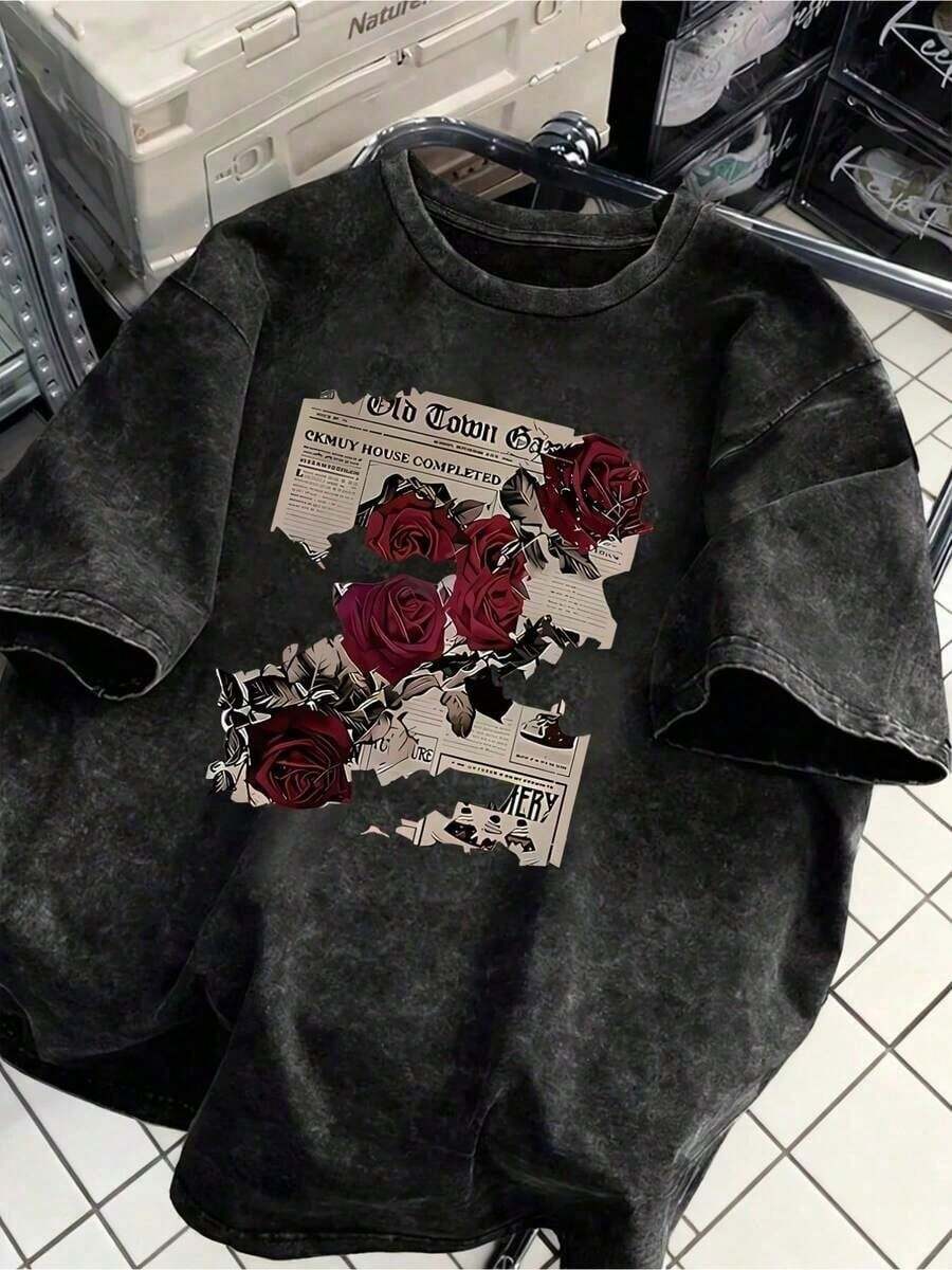 cio, atuendos diarios, ropa clásica retro para mujer, tops de manga corta cómodos para primavera, verano, otoño e invierno - Ropa unisex para uso diario en el campus, para mujeres y hombres. - Negro - Ver 1