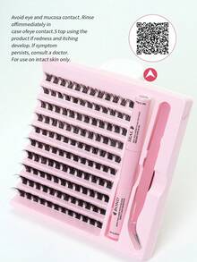 120PCS 10-18mm D Curl Eyelash Extension Kit, Includes Eyelash Glue, Sealing Glue, Eyelash Clusters, DIY Eyelash Extension Tools, For Eyelash Gluing, Eyelash Cluster Set, Eyelashes, False Eyelashes - Black - View 3