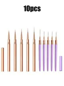 10PCS/5PCS Nail Liner Brush Set, Ultra-Fine Liner Brushes For Nails, Nail Art Brushes Suitable For Gel Nail Polish, Detail Painting And Drawing, Professional Nail Salon Tools - Multicolor - View 8