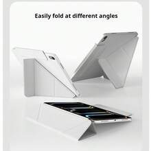 適用於 iPad Pro 13 吋 M5 M4 2026、Air 11 M2 10.9、Air 第 5 代/第 10 代/第 11 代 A16 2025 M3、Air 13，強力磁吸超薄三折立式保護殼，支援 Pencil Pro 與 Pencil - Gray Y - 查看 4
