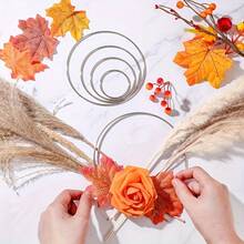 5/10pcs Metal Rings, 5 Sizes - Perfect For Wreaths, Wedding Floral Arrangements, Home Decor, And Wall Hanging Crafts,DIY Craft Supplies, Decorative Accents, Versatile Crafting, Decorative Metalwork, Durable Metal Rings, Metallic End, Craft Enthusiast - Multicolor - View 7