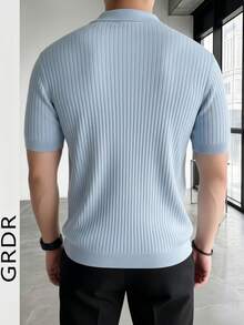 Men Knit Tops - Baby Blue - View 8