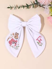 1件 26字母兔子刺繡白色髮夾，甜美花朵雛菊字母髮夾，優雅刺繡青少年髮飾，日常、開學季 - 彩色 - 查看 28