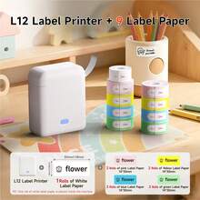 Printer Label Portabel Nirkabel ORICO, Dilengkapi dengan Aplikasi Pintar dan Pita Label, Font Template Terintegrasi, Mudah Digunakan, Cocok untuk Kantor, Dapur Rumah, Sekolah, dan Tempat Lainnya, Pilihan 1 Roll/6 Roll/9 Roll/10 Roll/11 Roll Kertas Label 14x30mm (Termasuk Kertas Berwarna) - Putih - View 14