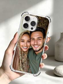 Casing Ponsel DIY dengan Sudut Airbag, Casing Foto Kustom, Kompatibel dengan 15 Pro Max / S25 Ultra / S25 Plus, Hadiah Foto Pernikahan, Hadiah untuk Pasangan, Teman, Keluarga, Wisuda, Ulang Tahun Pernikahan, Ulang Tahun, Angkatan 2026, Hadiah yang Dipersonalisasi, Hadiah Hari Ayah - Clear - View 7