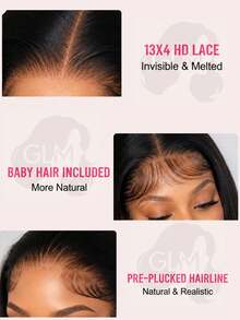 GLM 13x4 HD Lace Straight Wig Glueless Wear & Go Pre-Plucked Hairline 200% Density Natural Black - Natural Black - View 2