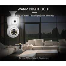 Cámara WiFi ICsee E27 de 6MP con Lente Dual, Pantalla Dual, Seguimiento Automático, Audio Bidireccional y Visión Nocturna en Color para  Interior - Ver 6