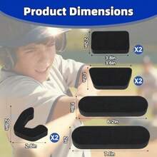 Helmet Padding Fit Kit Compatible With All Easton Batting Catchers Helmets - 0.79 Thickened Universal Foam Pads For Baseball And Softball Ers - New-black - View 3